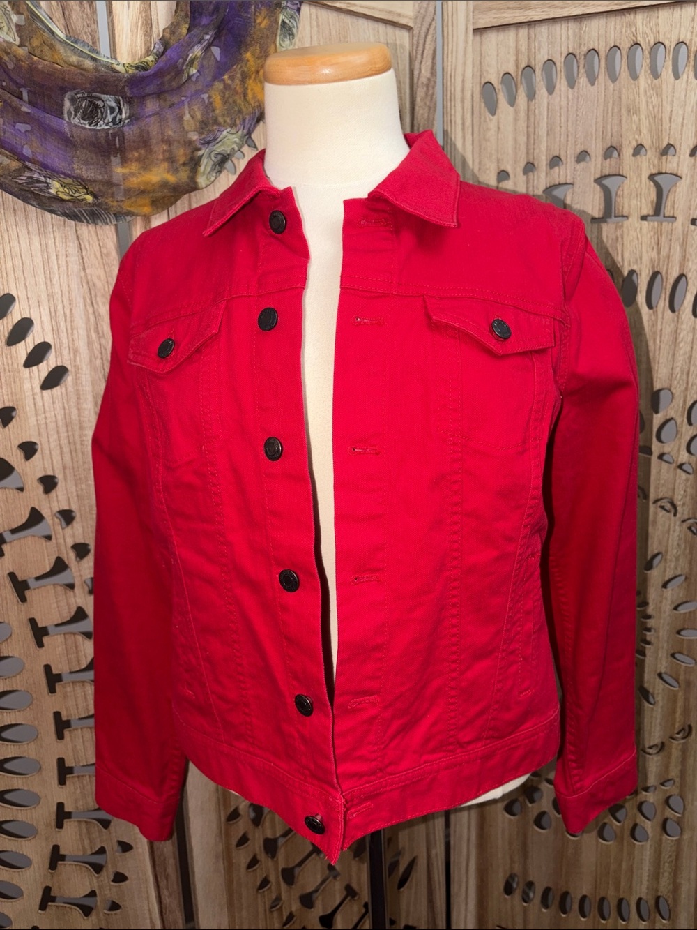 Talbots Red Denim Jacket / MEDIUM PETITIE